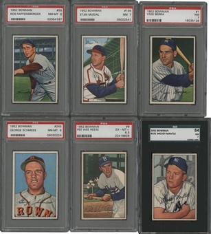 1952 Bowman Baseball High Grade Complete Set (252) Including SGC 84 NM 7 Mantle Example!